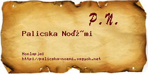 Palicska Noémi névjegykártya